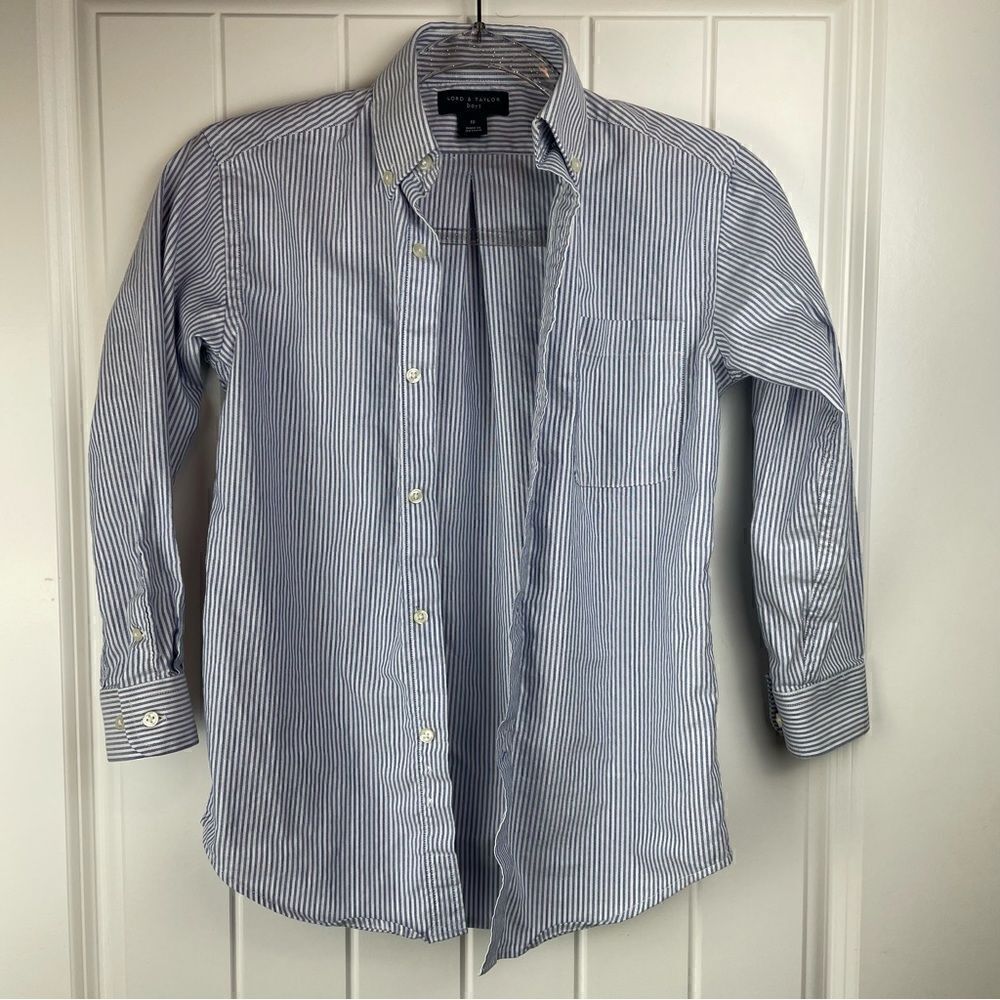 LORD & Taylor boys striped long sleeve button up (0067)